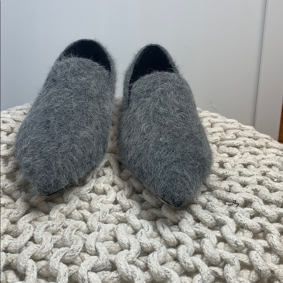 POL Mohair Style Pointed Toe Flats in Charcoal - Picture 6 of 9